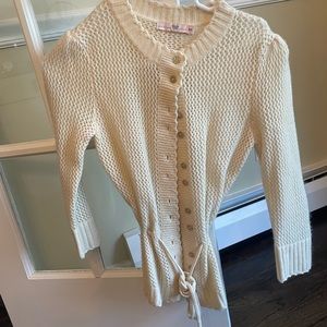Cream cashmere button down sweater